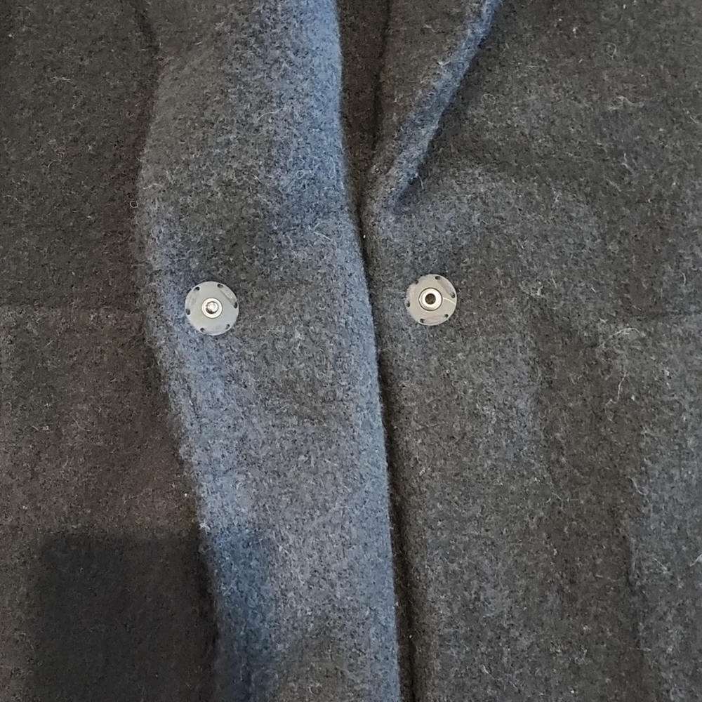 VINCE Oversized Sweater Knit Blazer Merino Wool Alpaca Black Open Front Large - Picture 10 of 16